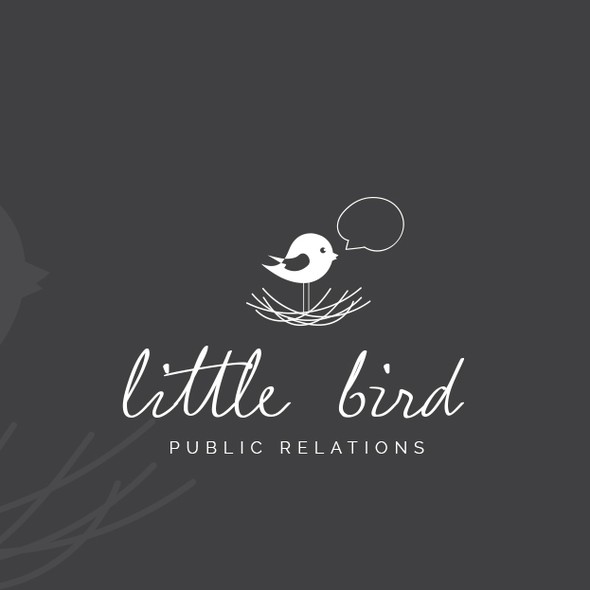 PR design with the title 'Logo for a small PR agency'