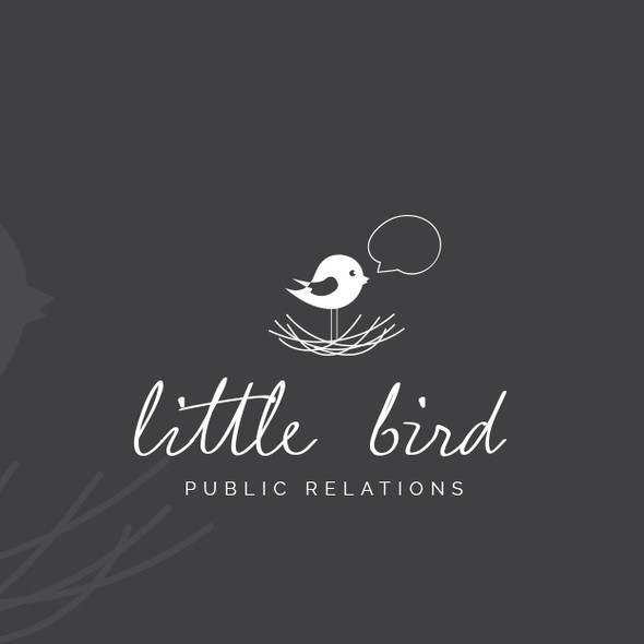 Public relations logo with the title 'Logo for a small PR agency'