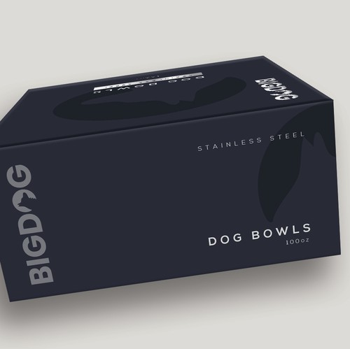 Pet food packaging with the title 'Packaging box for BigDog'