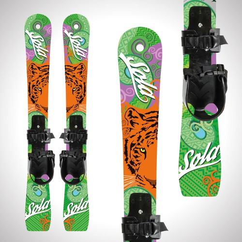 Green artwork with the title 'ice ski design'
