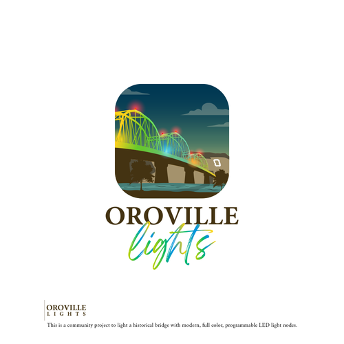 Riverside design with the title 'Logo Entry for Oroville Lights'