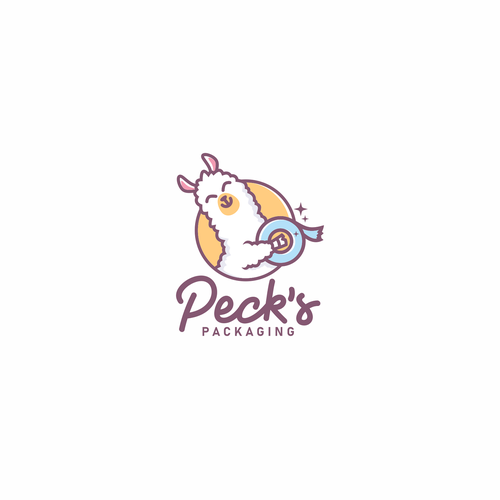 Packaging logo with the title 'Llama for Peck's Packaging'