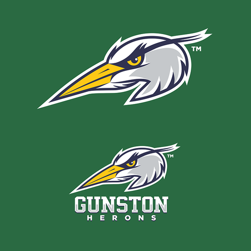 Athletic logo with the title 'Gunston Herons Mascot Logo'