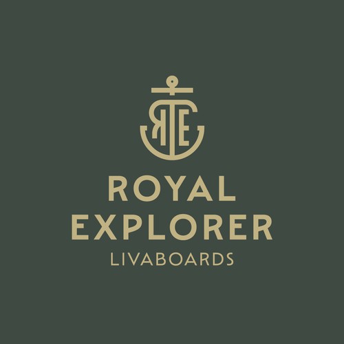 Yacht logo with the title 'Luxury Charter Yacht Brand'