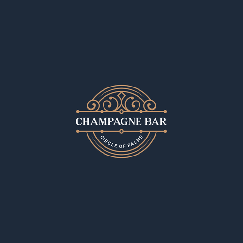 Champagne bottle logo with the title 'Champagne Bar'