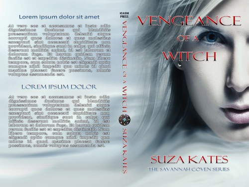 Witch book cover with the title 'Design a great cover of Icasm Press best selling series'