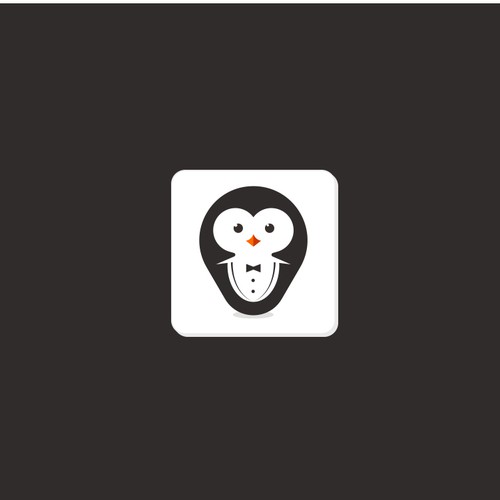Penguin logo with the title 'Playful design for an App'