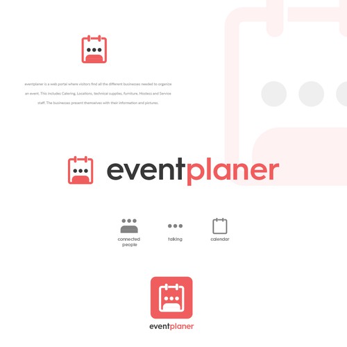 Planner design with the title 'Logo concept for event planner web portal'