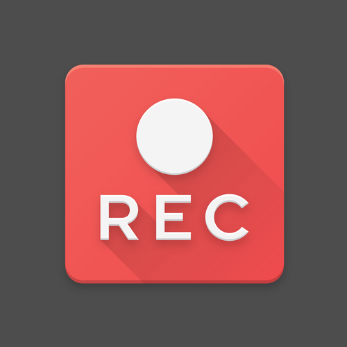 Material design with the title 'Screen Record App Icon'