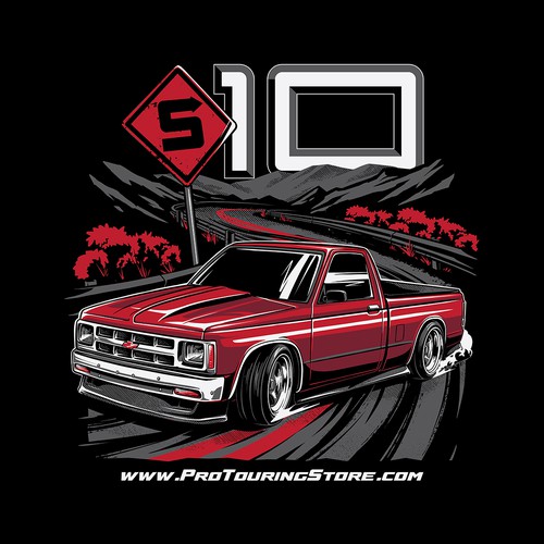 Car t-shirt with the title 'A T shirt design showing a truck that can handle like a sports car'