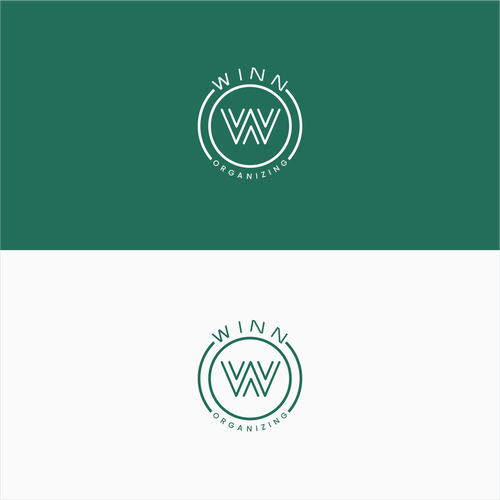 W brand with the title 'Line art logo concept for Winn Organizing'