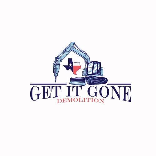Creative-drawing logo with the title 'get it gone demolition logo'