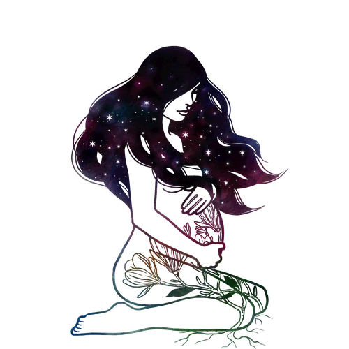 Galaxy design with the title 'Christalyn Jeanne Doula Services'