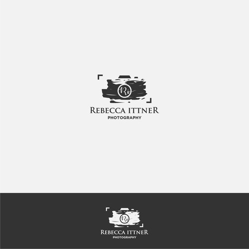 White brand with the title 'unique logo for rebecca ittner photography'