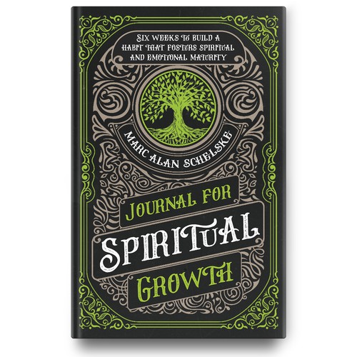 Journal design with the title 'Retro organic style cover for journal book'