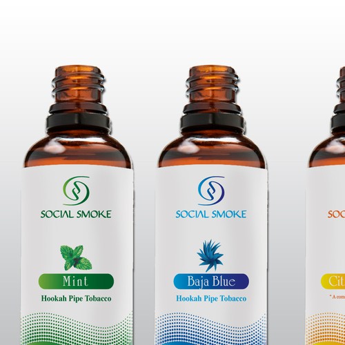 Vapor label with the title 'Create a Fun and Classy Label for Social Smoke eVapor Bottles'