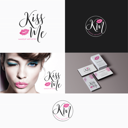 Lips design with the title 'Logo for Kiss Me makeup artistry'