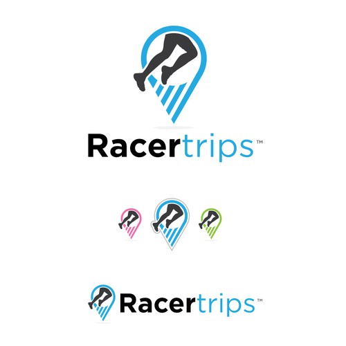 Location pin logo with the title 'Racertrips'
