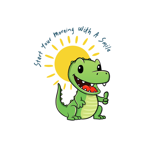 Character illustration with the title 'Cute crocodile dino illustration'