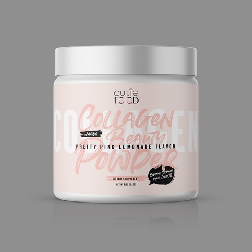 Modern label with the title 'Label design for COLLAGEN BEAUTY POWDER'