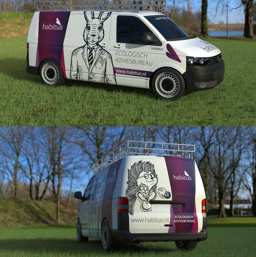 VW design with the title 'Van wrap - habitus ecologic consultancy'