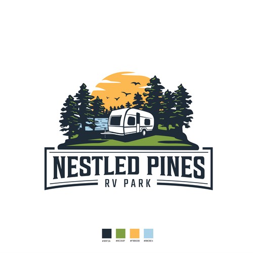Fir tree logo with the title 'Logo Concept for a RV Park'