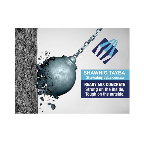 Copywriting design with the title 'Billboard to showcase concrete strenght'