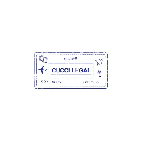 Distressed logo with the title 'Cucci Legal Logo Design- Corporate & Aviation Legal Services'
