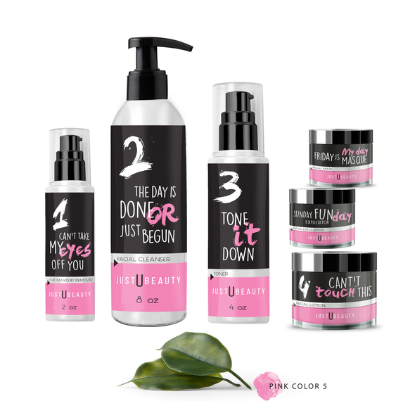 Girly packaging with the title 'branding unique skin care line'