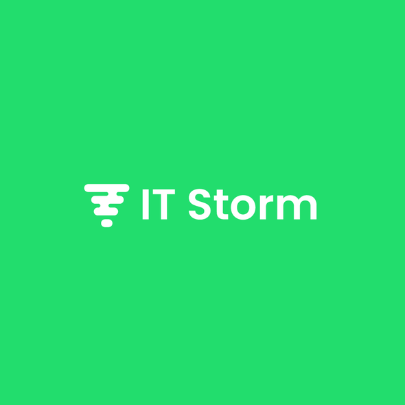 Digital logo with the title 'IT storm'