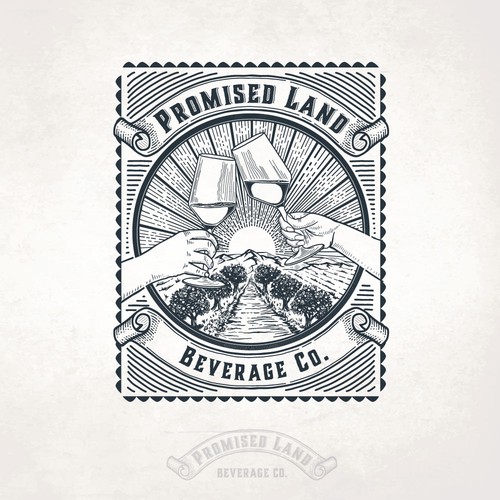 Nature logo with the title 'Promised Land Cider'