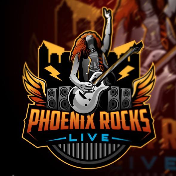 Living logo with the title 'Phoenix Rocks Live'