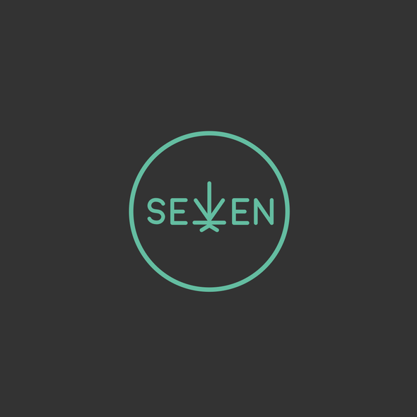 Number 7 logo with the title 'Logo concept for cannabis products'