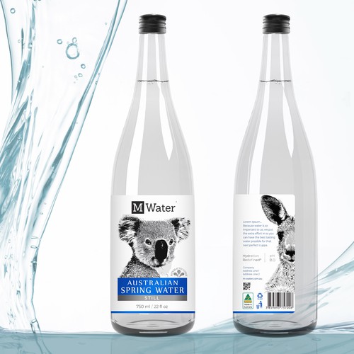 Australia label with the title 'spring water label'
