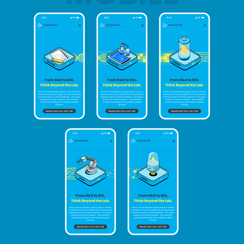 Website illustration with the title 'Modern Isometric R&D & Tech Landing Page UI Design'