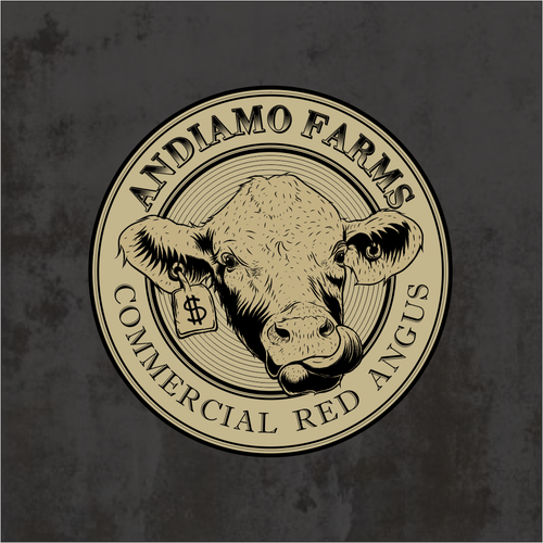 Family farm logo with the title 'Red angus logo'
