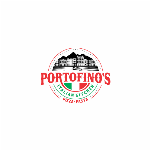 Kitchen logo with the title 'Portofino's Italian Kitchen'