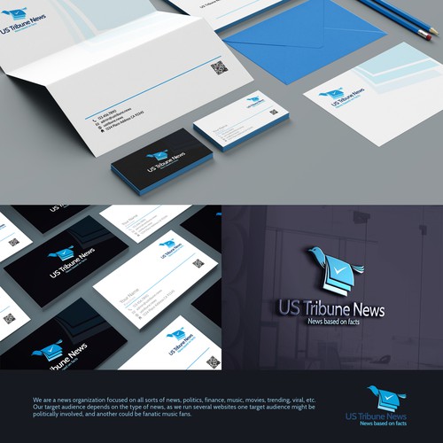 Newspaper design with the title 'Logo concept for US Tribune News'