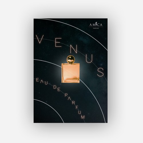 Solar system design with the title 'Perfume poster'