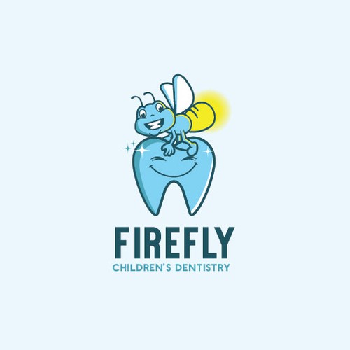 Firefly logo with the title 'Logo concept for Children's Dentistry'