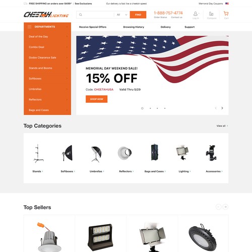 Magento website with the title 'Cheeta Lighting'
