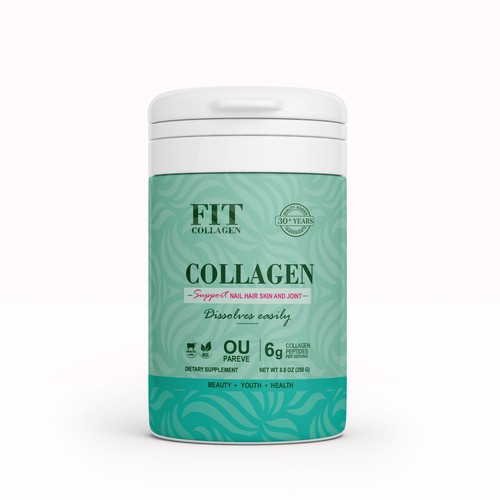 Nutrition packaging with the title 'High quality luxury collagen coming your way'