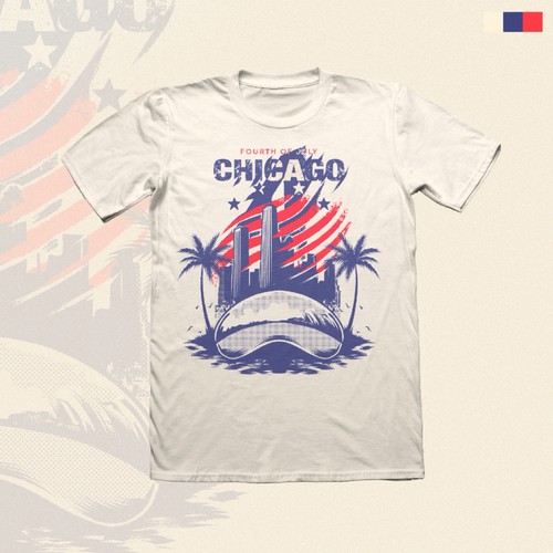 Chicago design with the title 'Fourth of July Chicago'