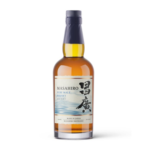 Whiskey label with the title 'Label design for a premium japanese whisky'