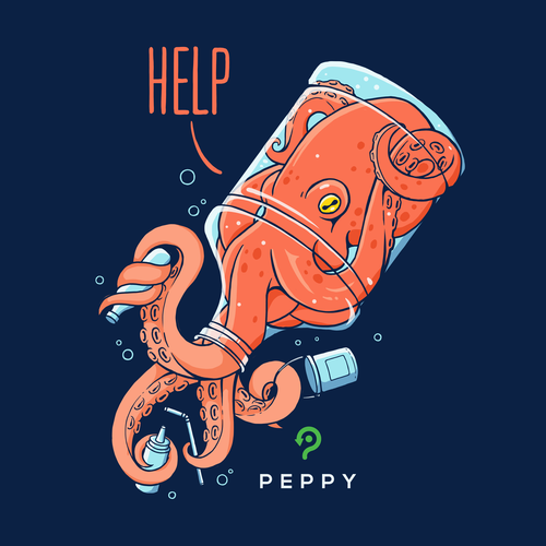 Kraken design with the title 'Help!'