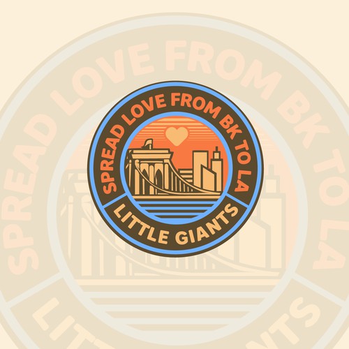 Clothing illustration with the title 'Spread love from brooklyn to los angeles clothing brand patch'