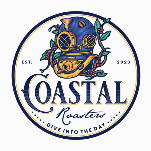 Scuba logo with the title 'Logo for Coastal Roasters'
