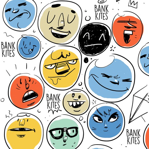 Kite design with the title 'faces'