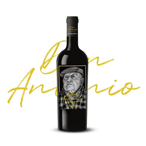 Art label with the title 'Premium Italian Red Wine - Don Antonio  '