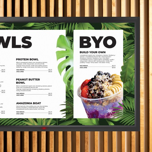 Screen design with the title 'Fresh Minimalist Digital Menu'
